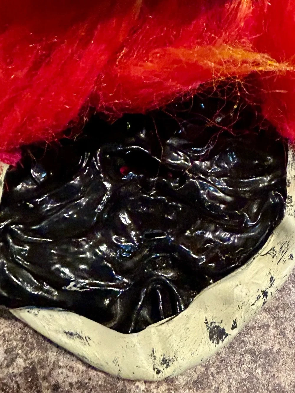 Scary Clown Head Mask with Bright Orange Hair